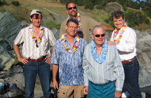 From left Bill, James (above), David, Roy and Jeff Claxton